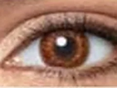 Lente de contacto de color natural Air Optix Colors, tono café, en un ojo