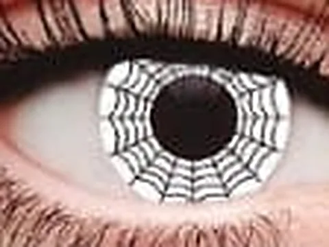 Lente de contacto de color Anyday ZY-056: telaraña, en un ojo
