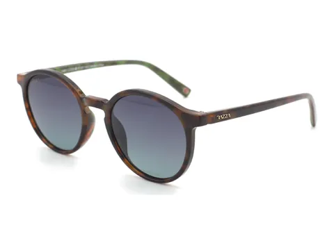 Gafas de sol Razza redondas con montura carey y lentes degradados azul verdoso