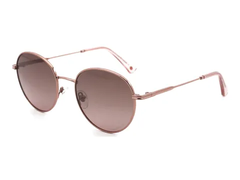 Gafas de sol Razza redondas metálicas en oro rosa con lentes degradados rosados